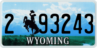 WY license plate 293243