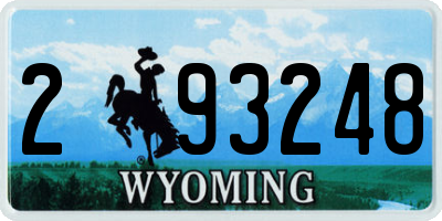 WY license plate 293248