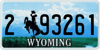 WY license plate 293261