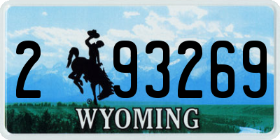 WY license plate 293269