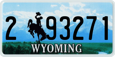 WY license plate 293271