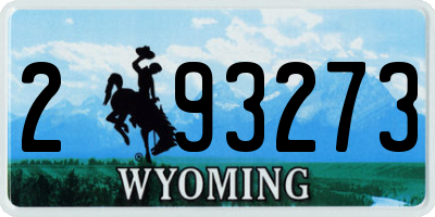 WY license plate 293273