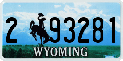WY license plate 293281