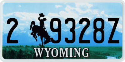 WY license plate 29328Z