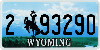 WY license plate 293290