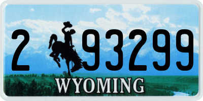 WY license plate 293299