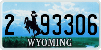 WY license plate 293306
