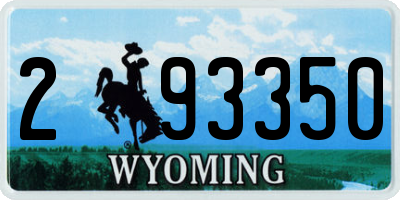 WY license plate 293350