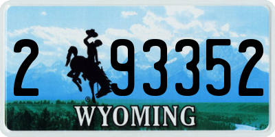 WY license plate 293352