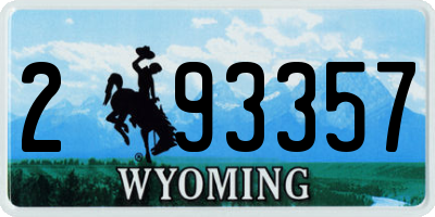 WY license plate 293357