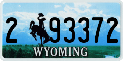 WY license plate 293372