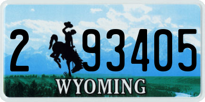 WY license plate 293405