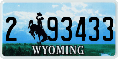 WY license plate 293433