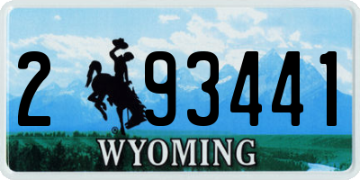 WY license plate 293441