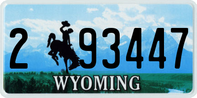 WY license plate 293447