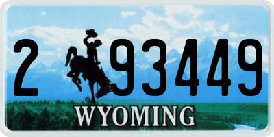 WY license plate 293449