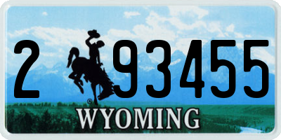 WY license plate 293455
