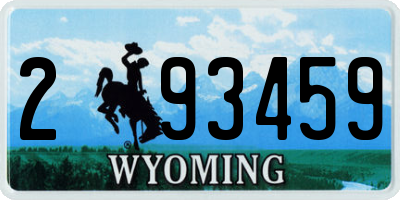WY license plate 293459