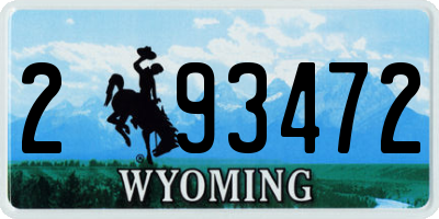 WY license plate 293472