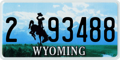 WY license plate 293488