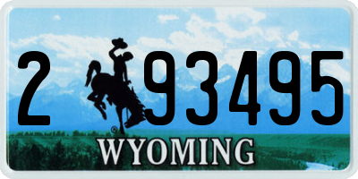 WY license plate 293495