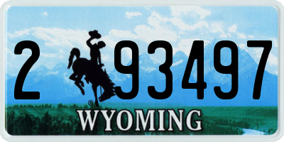 WY license plate 293497