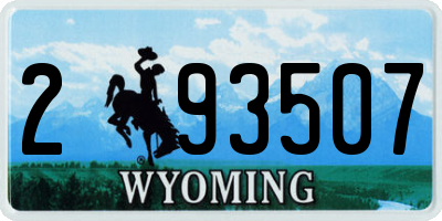 WY license plate 293507