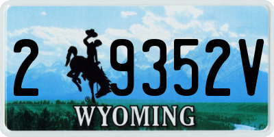 WY license plate 29352V