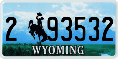 WY license plate 293532