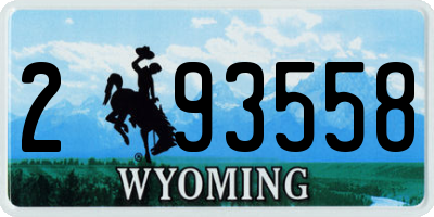 WY license plate 293558