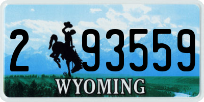 WY license plate 293559