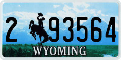 WY license plate 293564