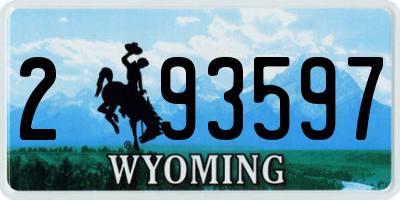 WY license plate 293597
