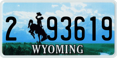 WY license plate 293619