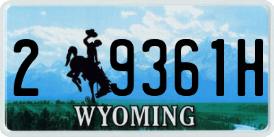 WY license plate 29361H