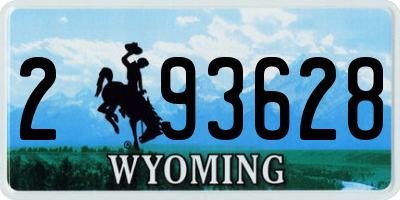 WY license plate 293628