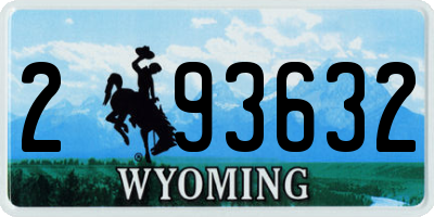 WY license plate 293632