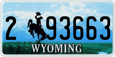 WY license plate 293663