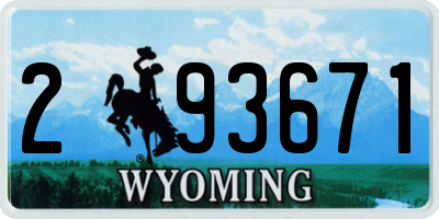 WY license plate 293671