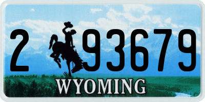 WY license plate 293679