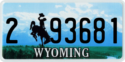 WY license plate 293681