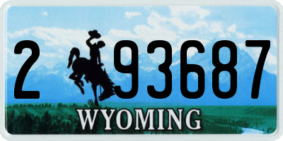 WY license plate 293687