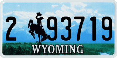 WY license plate 293719