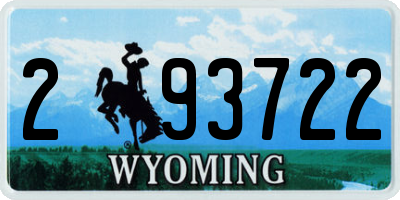 WY license plate 293722