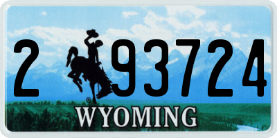 WY license plate 293724