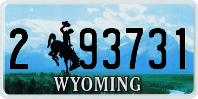 WY license plate 293731