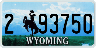 WY license plate 293750
