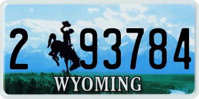 WY license plate 293784