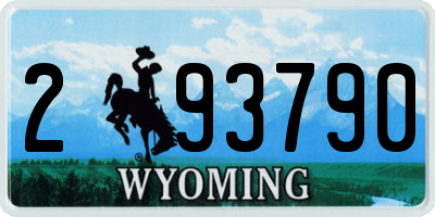 WY license plate 293790
