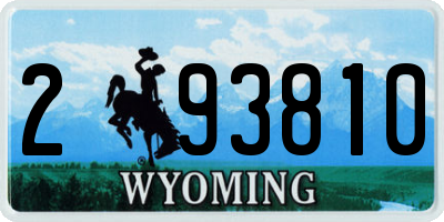 WY license plate 293810